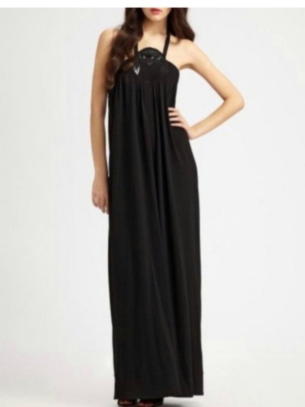 Elegant Black Halter Maxi Dress